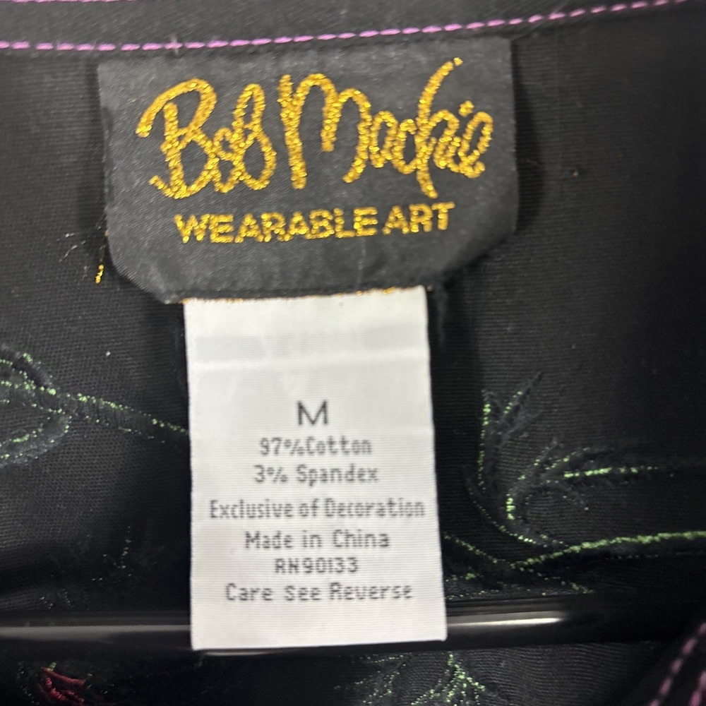 Bob Mackie Wearable Art Shirt Jacket Button-Up Embroidered Size M - Picture 5 of 7